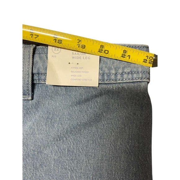 Universal Thread Jeans Women 22 Reg High Rise Sailor Wide Leg Ankle Gray Wash - Picture 9 of 12